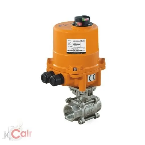 Front View of Motorized 2 Way Ball Valve with Electric Actuator 